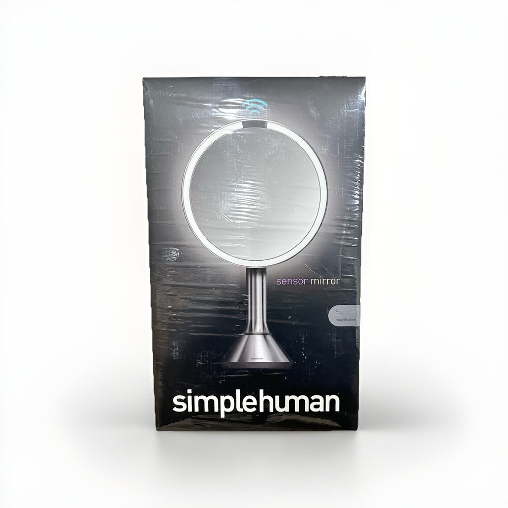 simplehuman Silver and Black Sensor Makeup Mirror (Open Box )